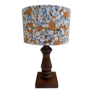 Lampe à poser en bois - floral