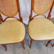 Set of 4 Vintage Bentwood Dining Chairs: Cane Back, Leather Seat, Thonet St