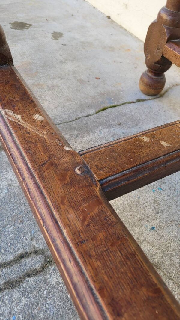Table d'appoint console de ferme rustique en chêne massif ancienne 1900s