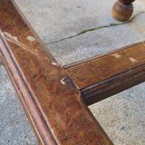 Antique 1900s Solid Oak Rustic Farmhouse Console Side Table