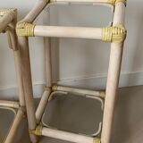 Vintage rattan bedside table