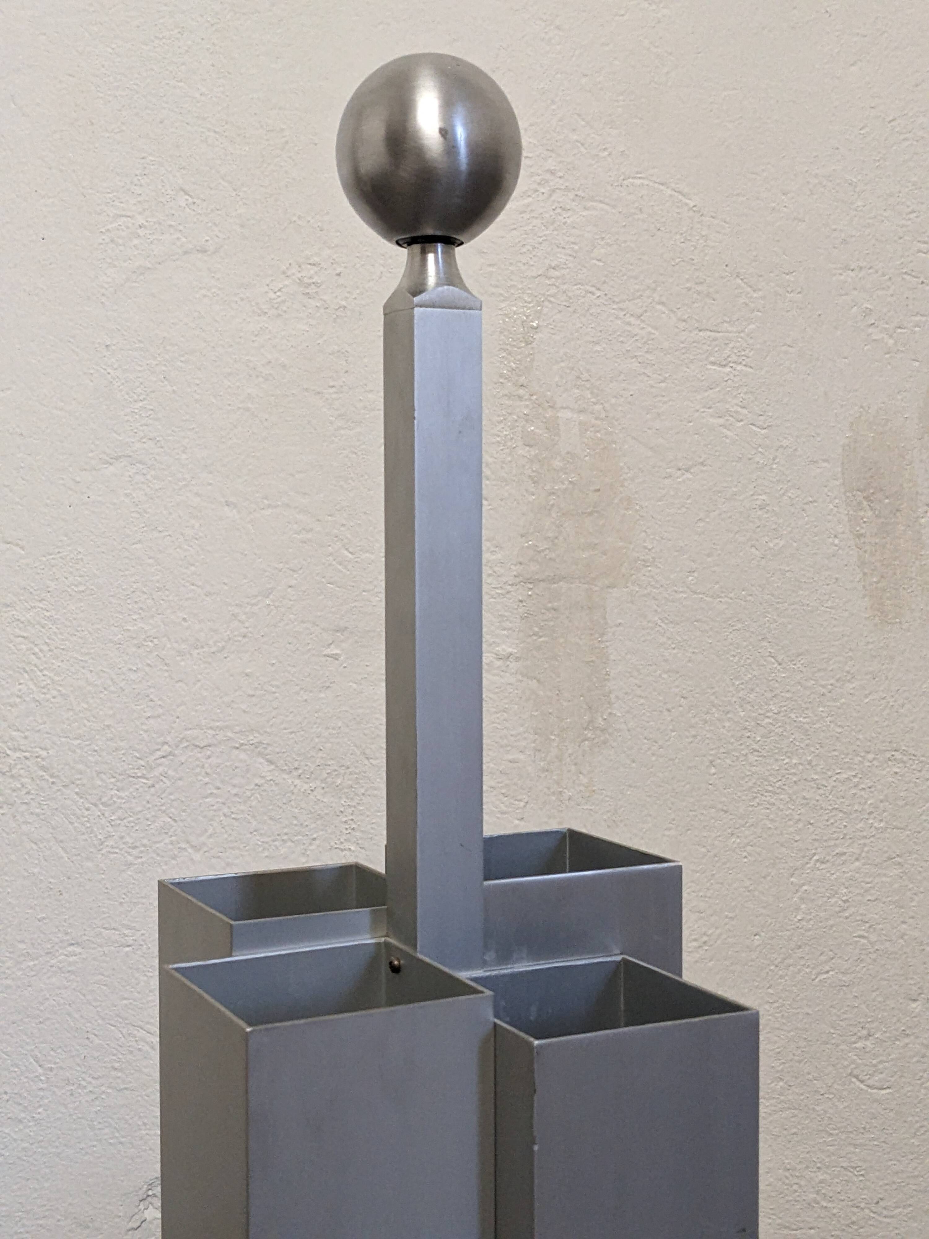 Porte-parapluie en aluminium attribué à Walter & Moretti, France vers 1970