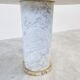 Vintage round White marble dining table 1970s
