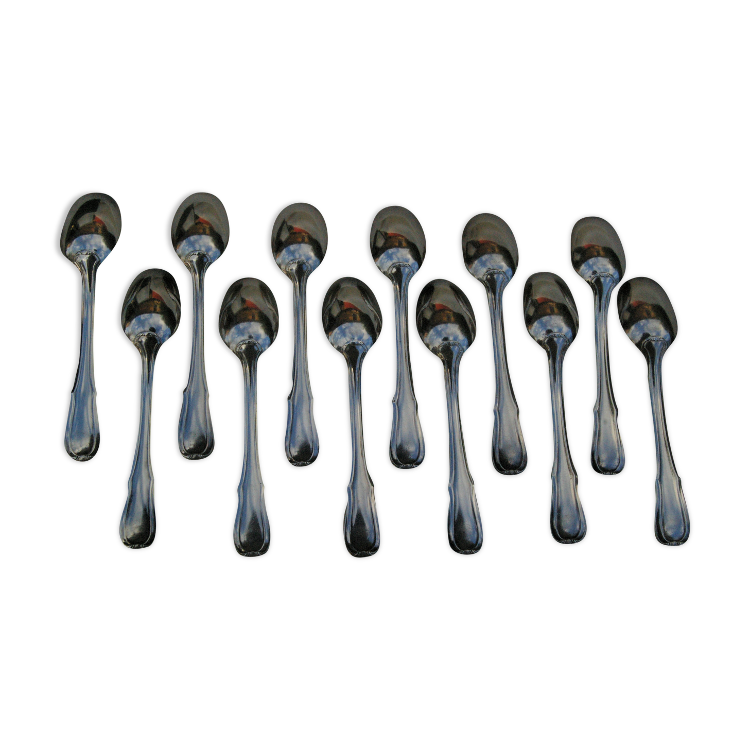 Set 12 Teaspoons Moka in silver metal - Model net staple