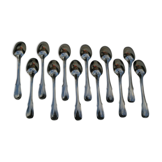 Set 12 Teaspoons Moka in silver metal - Model net staple