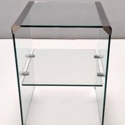 Tempered Glass and Steel Etagere by Gallotti & Radice with a Shelf