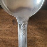 Set of 12 old silver plated soup spoons