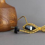 Vintage 50s solid elm wood lamp base