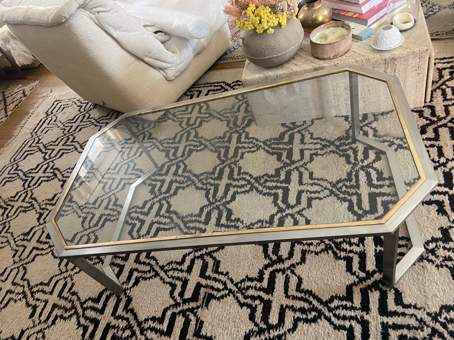 Octagonal coffee table 70s