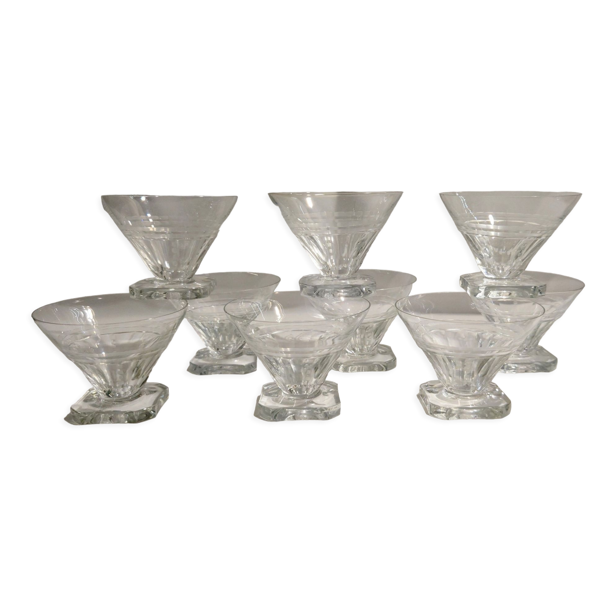 9 Portieux art deco champagne glasses