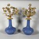Pair of candelabra with flowers in Louis XV style, Napoleon III period.