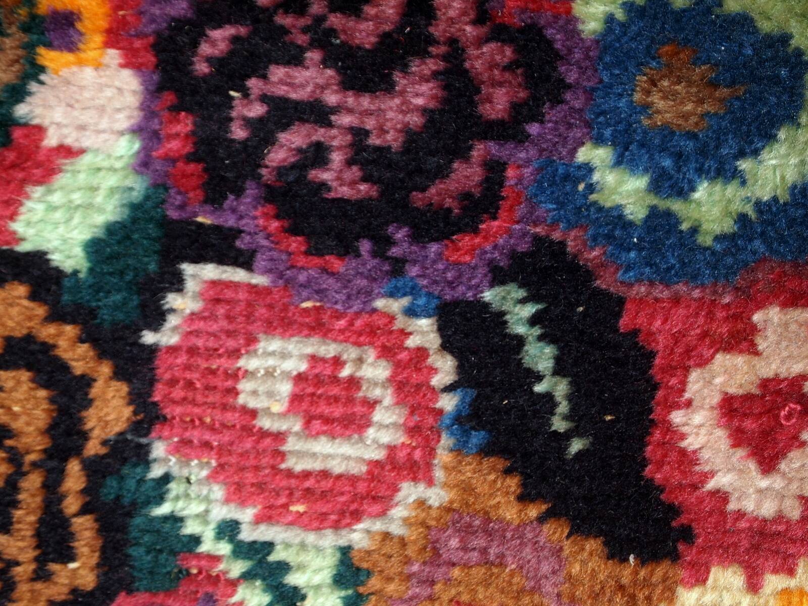 Tapis Antique Art Déco Français en Laine, Années 1920, Élégance Intemporell