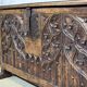 18th-century oak chest with Gothic decoration