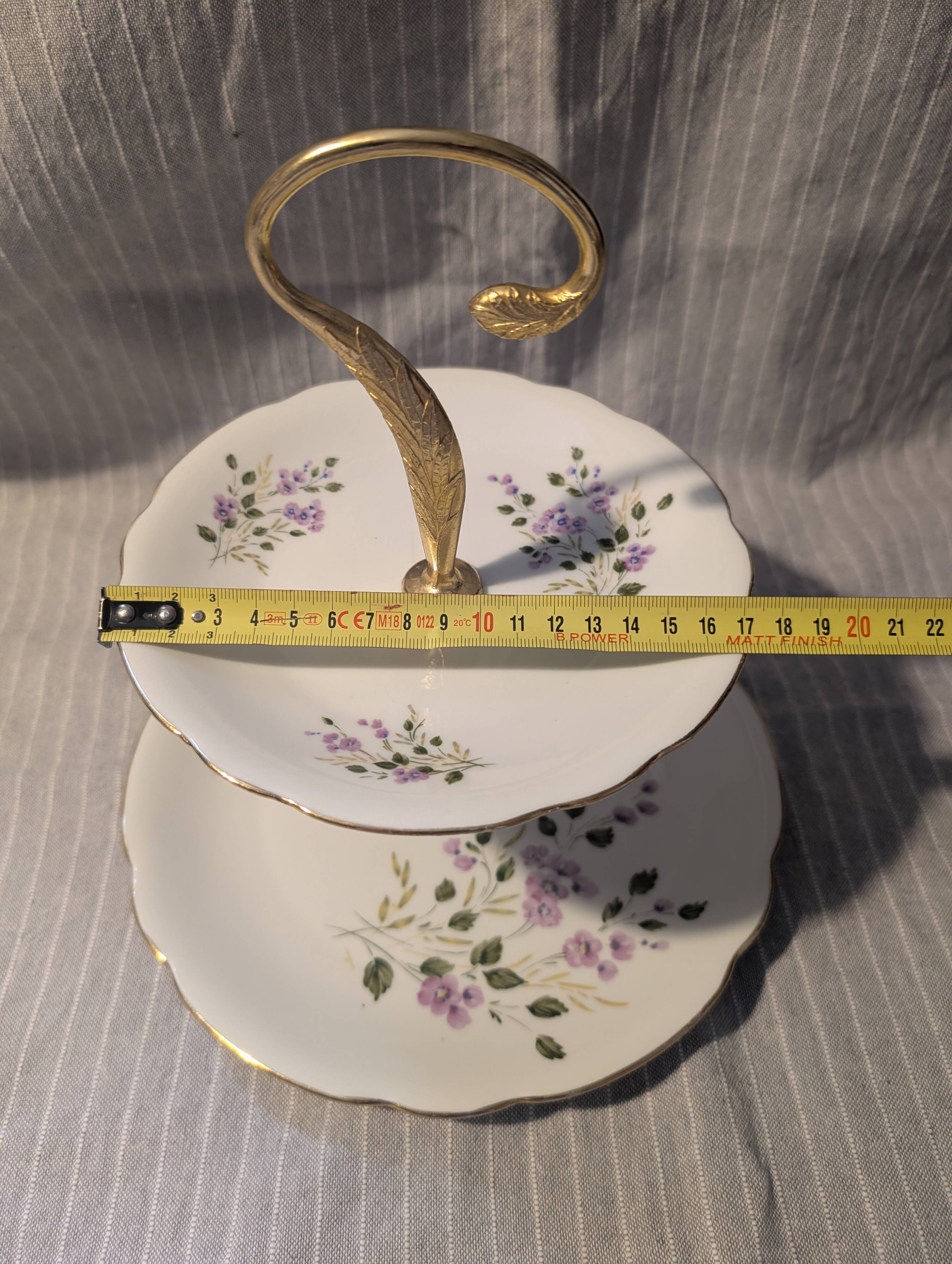Vintage cake stand in Berry porcelain (CNP) - Violet decoration