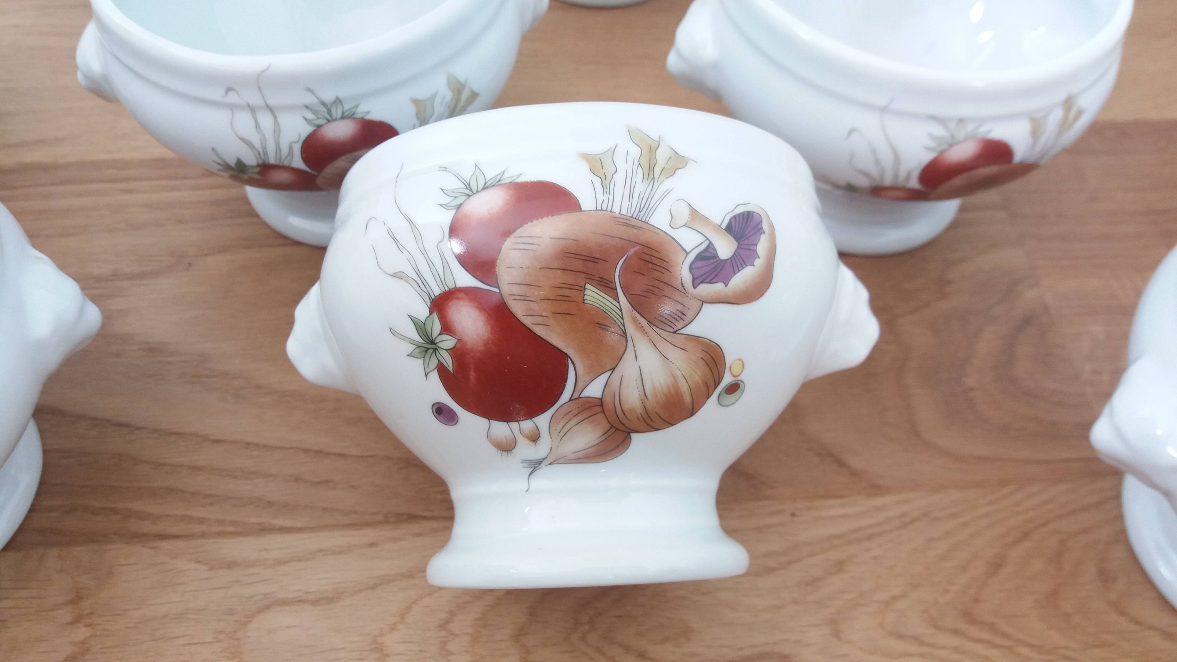 Pyrolux Lourioux porcelain soup bowls