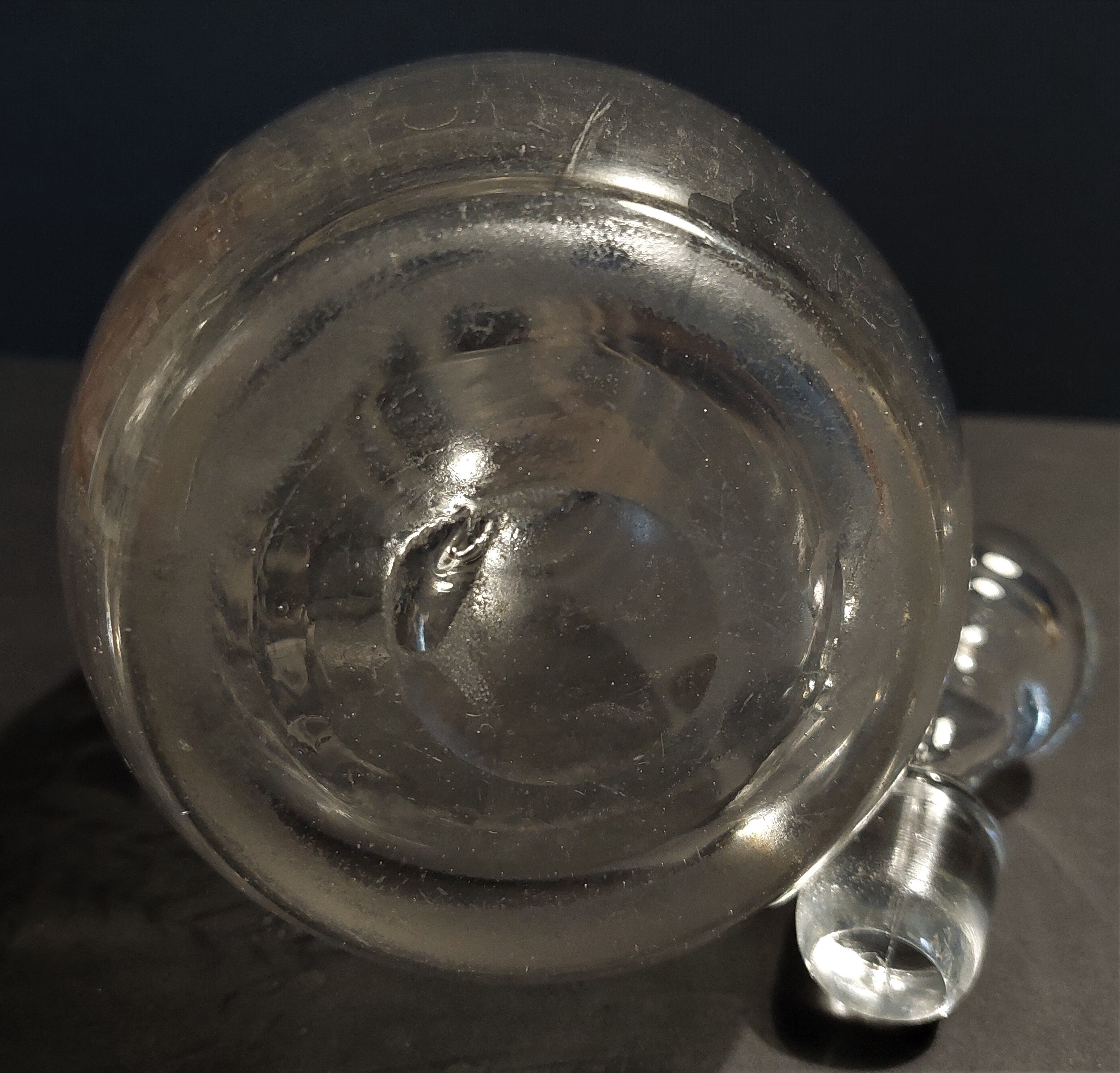 Engraved glass decanter late nineteenth century