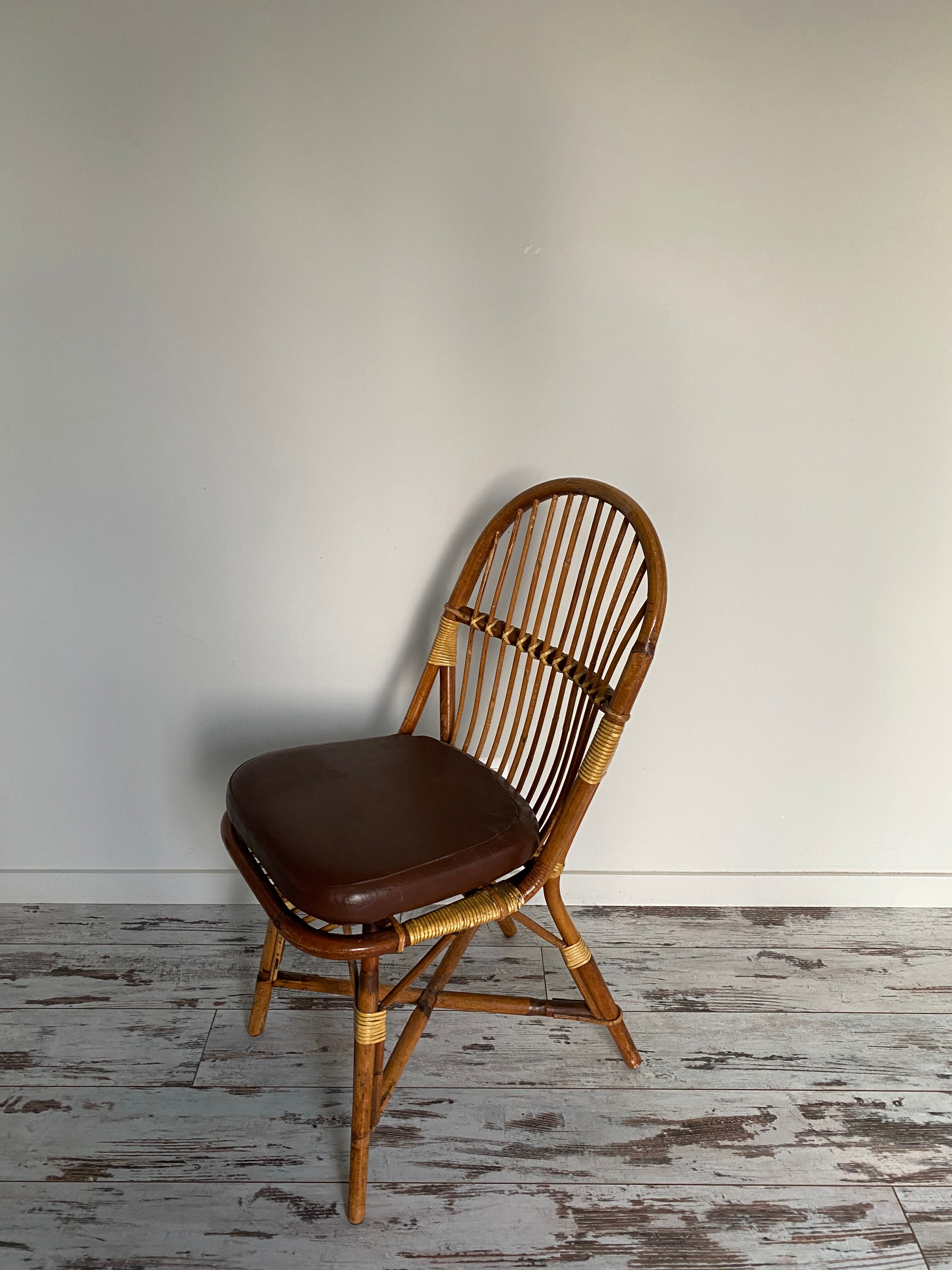 Bamboo and rattan chairs circa 60/70 from maison drucker