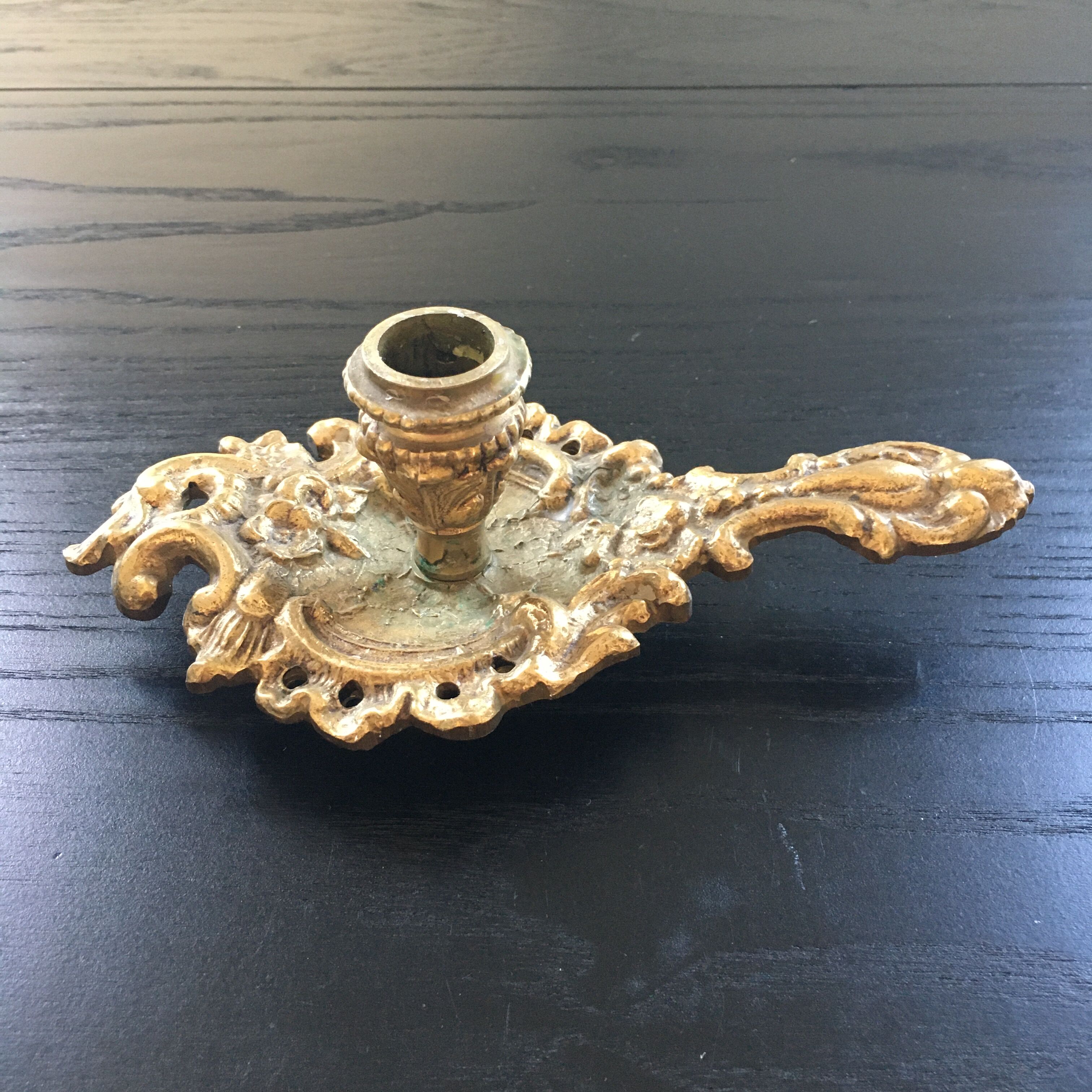 Gilded bronze rock holder