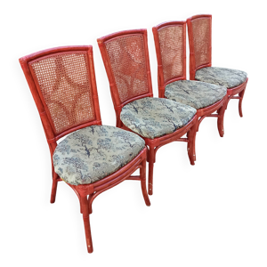Lot de 4 chaises bambou