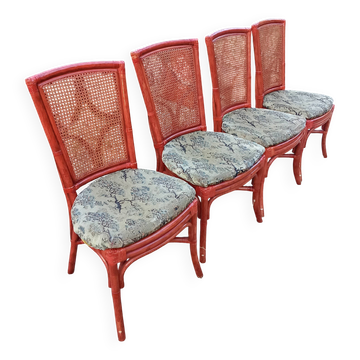 Set of 4 bamboo chairs