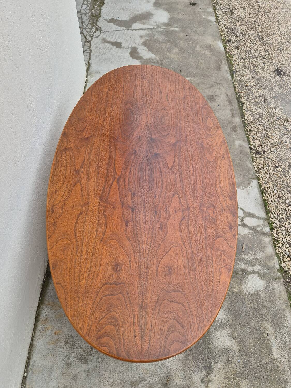 Baumann oval coffee table in teak 1950s vintage