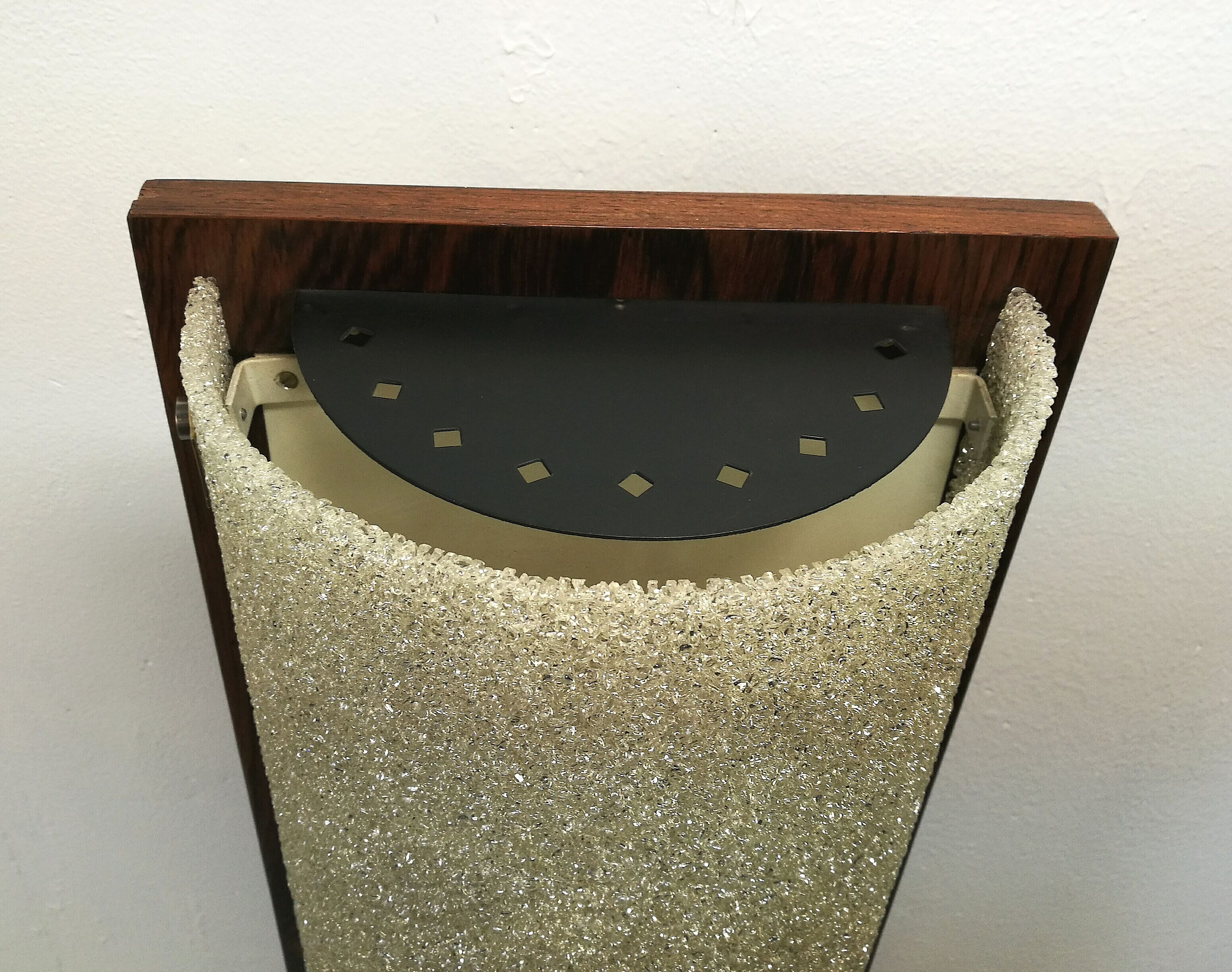Floor lamp 60s rosewood and granite resin totem