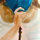 Signed painting of a female portrait at the Carnival of Venice "the blue mask"