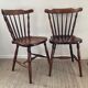 Pair of dutch bistro chairs in solid wood 70s
