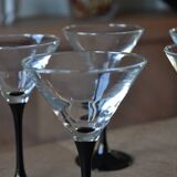 5 Verres à cocktail pied noir