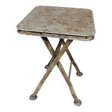 Old industrial folding steel stool