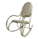 60s rocking chair in brass and ecru faux leather