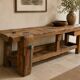 Exceptional antique carpenter's workbench in solid oak – 260 cm