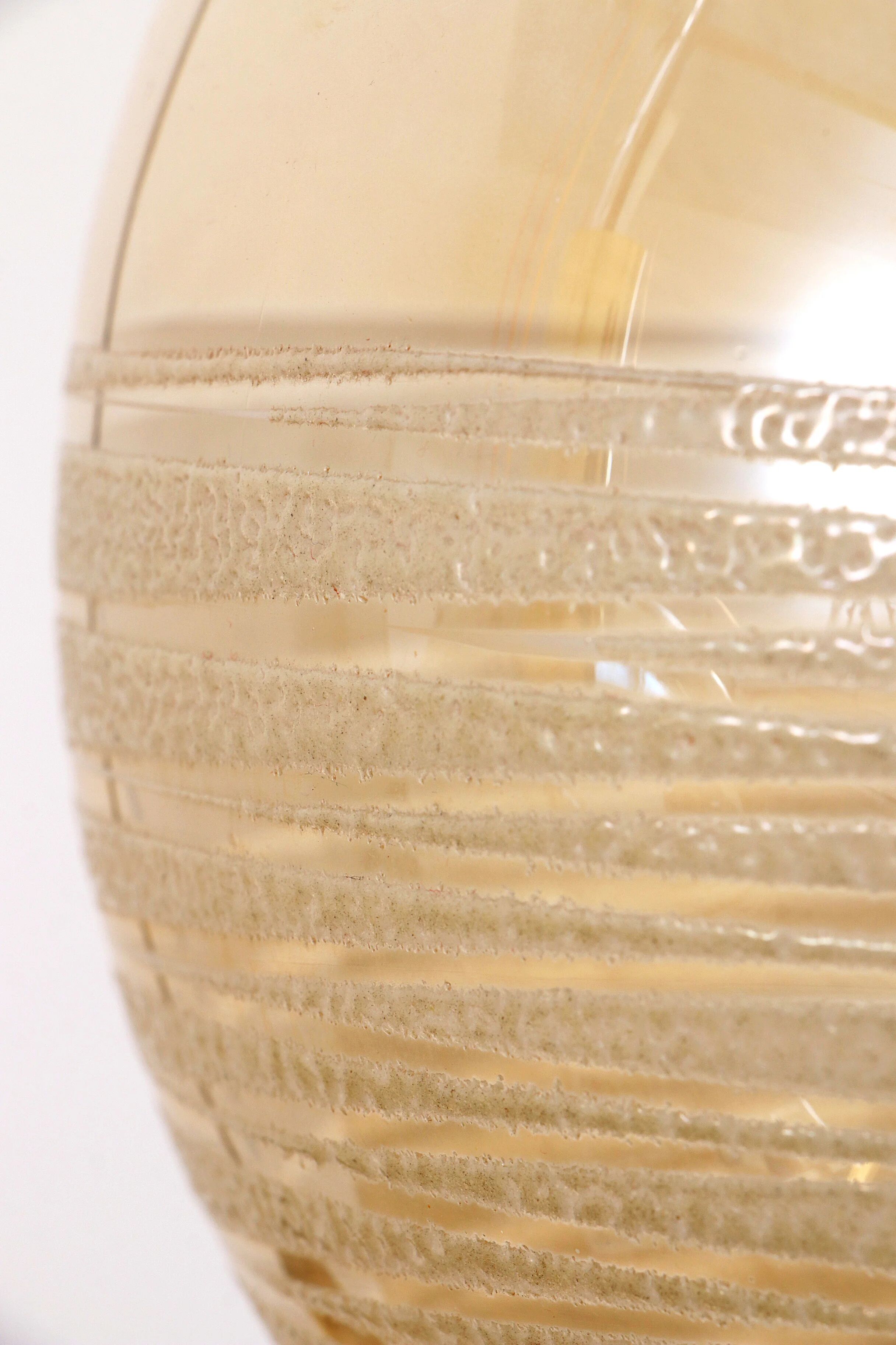 Glashütte Limburg hanging lamp amber glass, 1960s