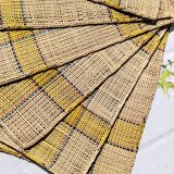 Suite of 6 placemats in woven raffia 70s