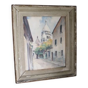 Aquarelle ''Le Sacré-Cœur - henri