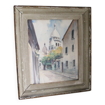 Watercolour "The Sacré-Cœur from Montmartre" by Henri Alexis Schaeffer 1942