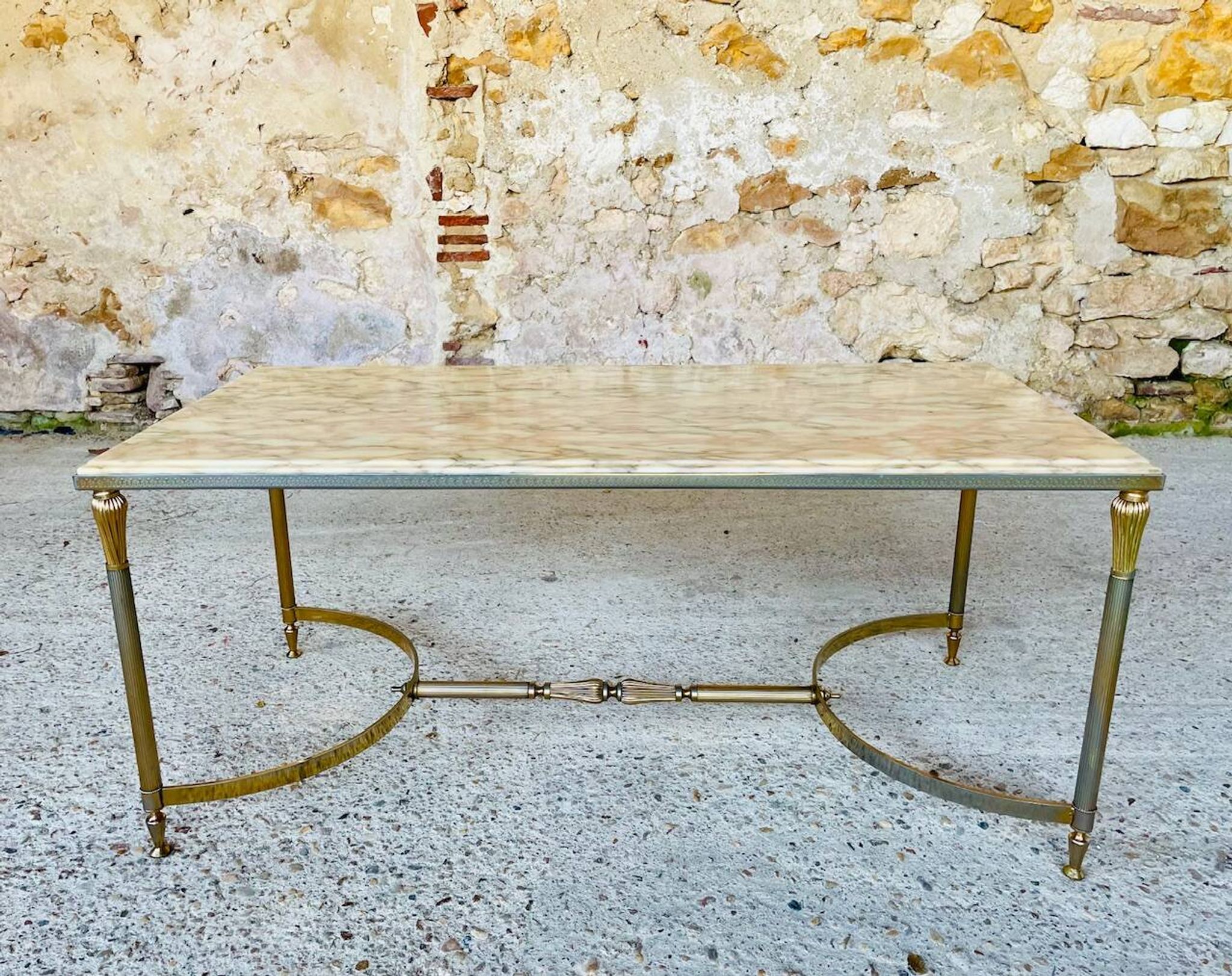 Vintage marble and brass coffee table circa 60's