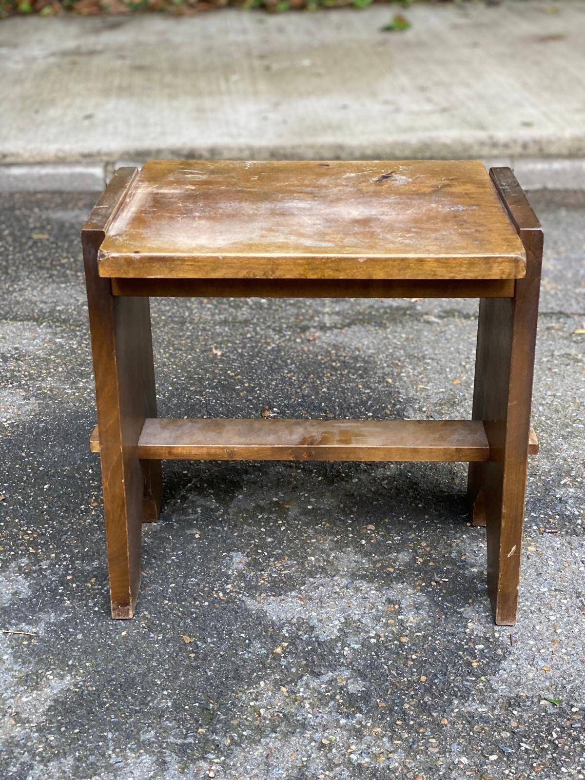 Scandinavian solid wood stool 1950
