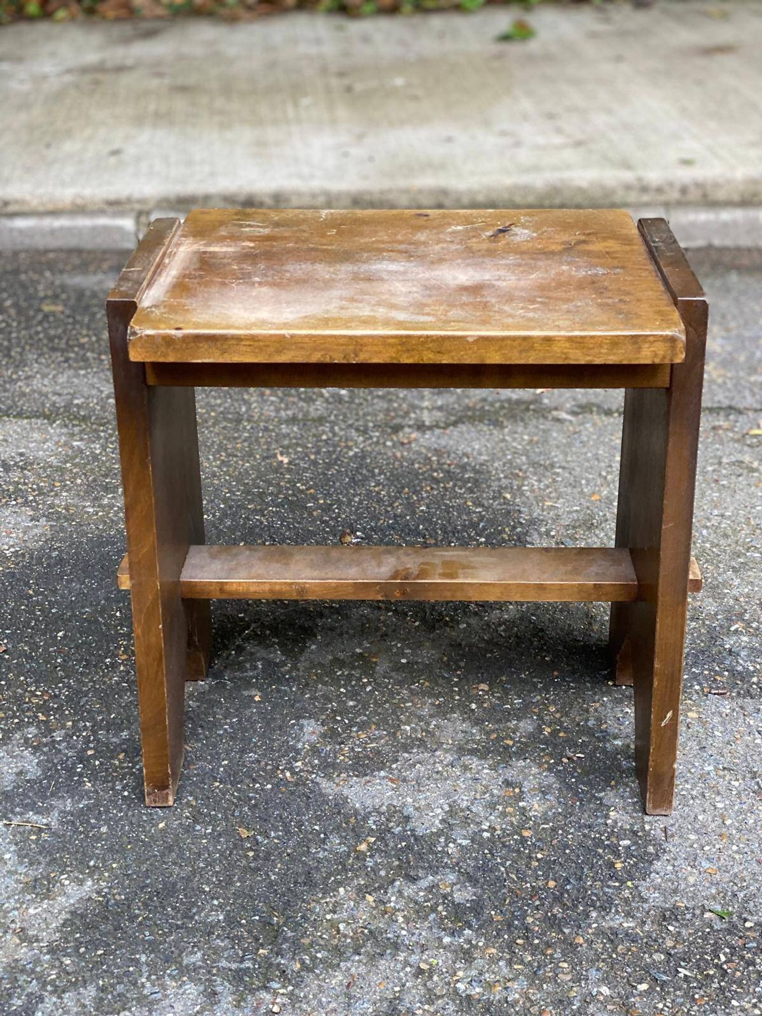 Tabouret scandinave en bois massif 1950