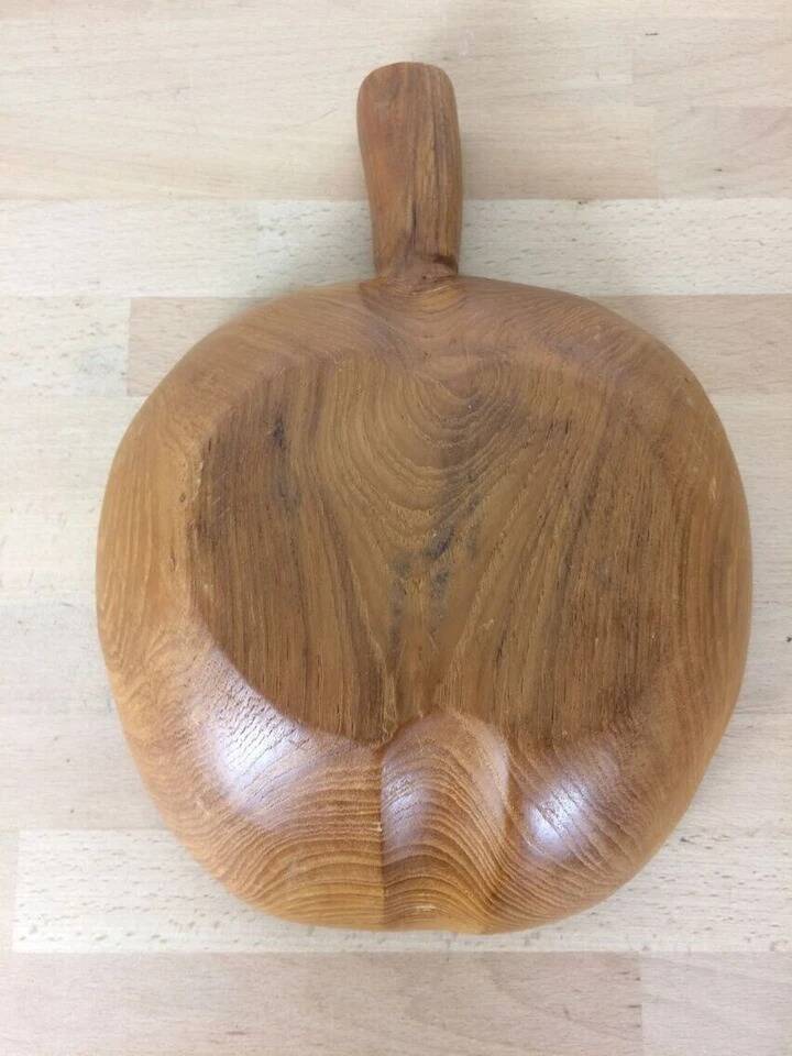 Scandinavian fruit bowl apple in teak