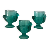 3 vintage egg cups