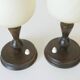 Pair of Vintage Bedside Lamps Wooden Rustic Desk Lights 1960's