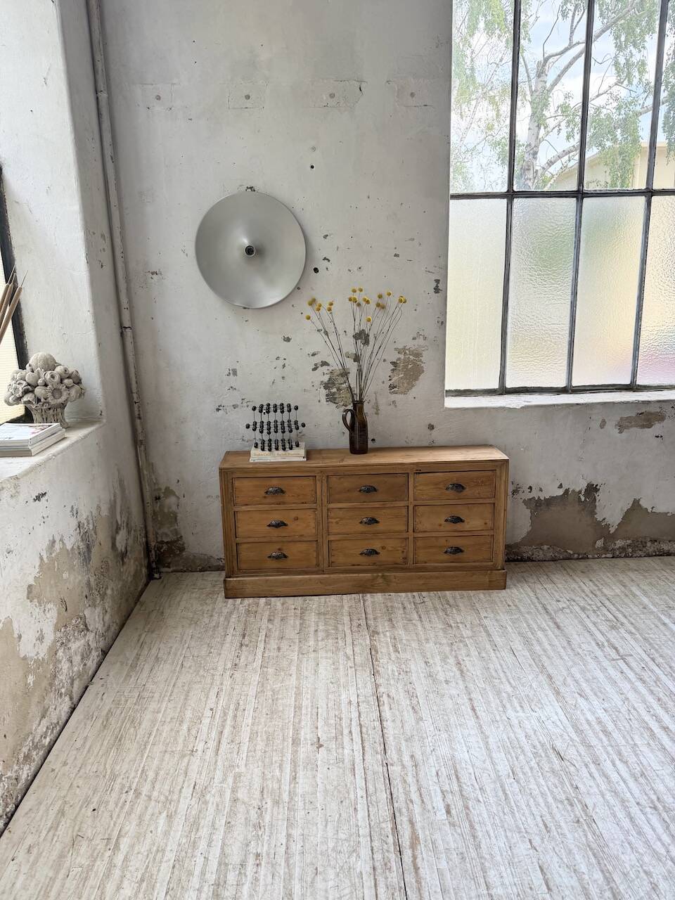 Pine craft cabinet with drawers