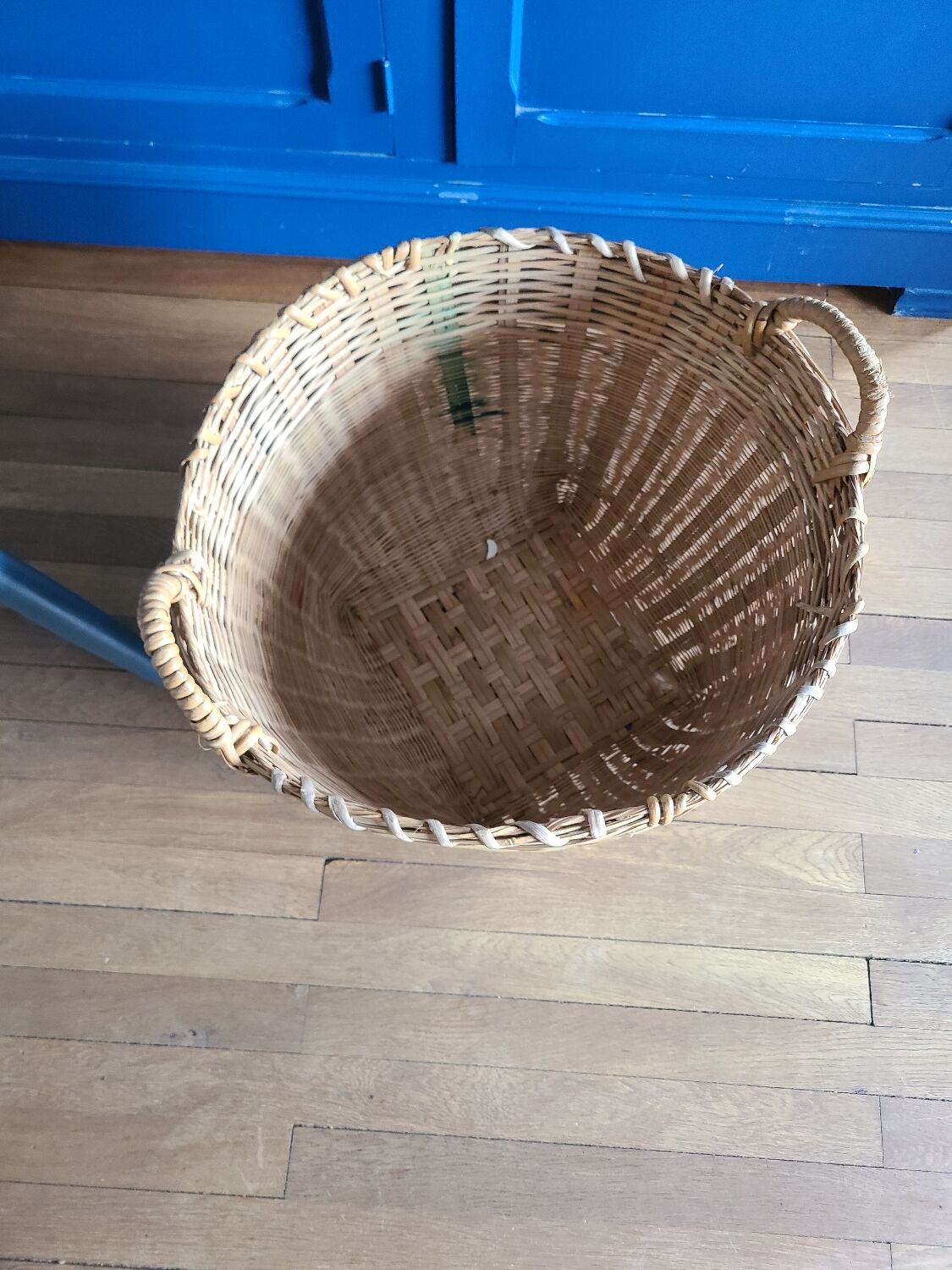 Basket, vintage woven wicker pot cover