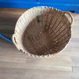 Basket, vintage woven wicker pot cover