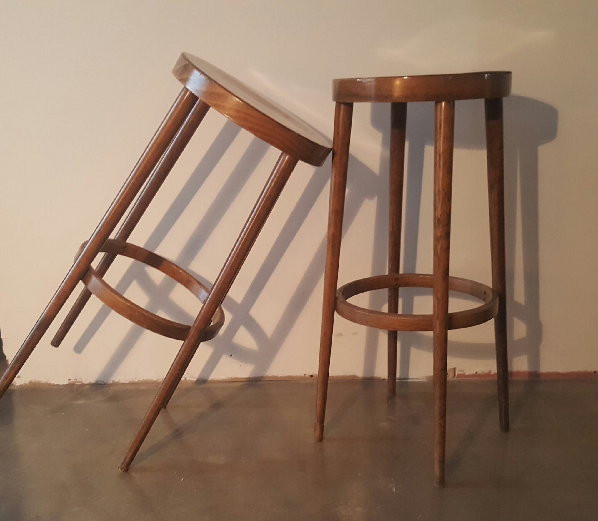 Pair of Baumann bar stools