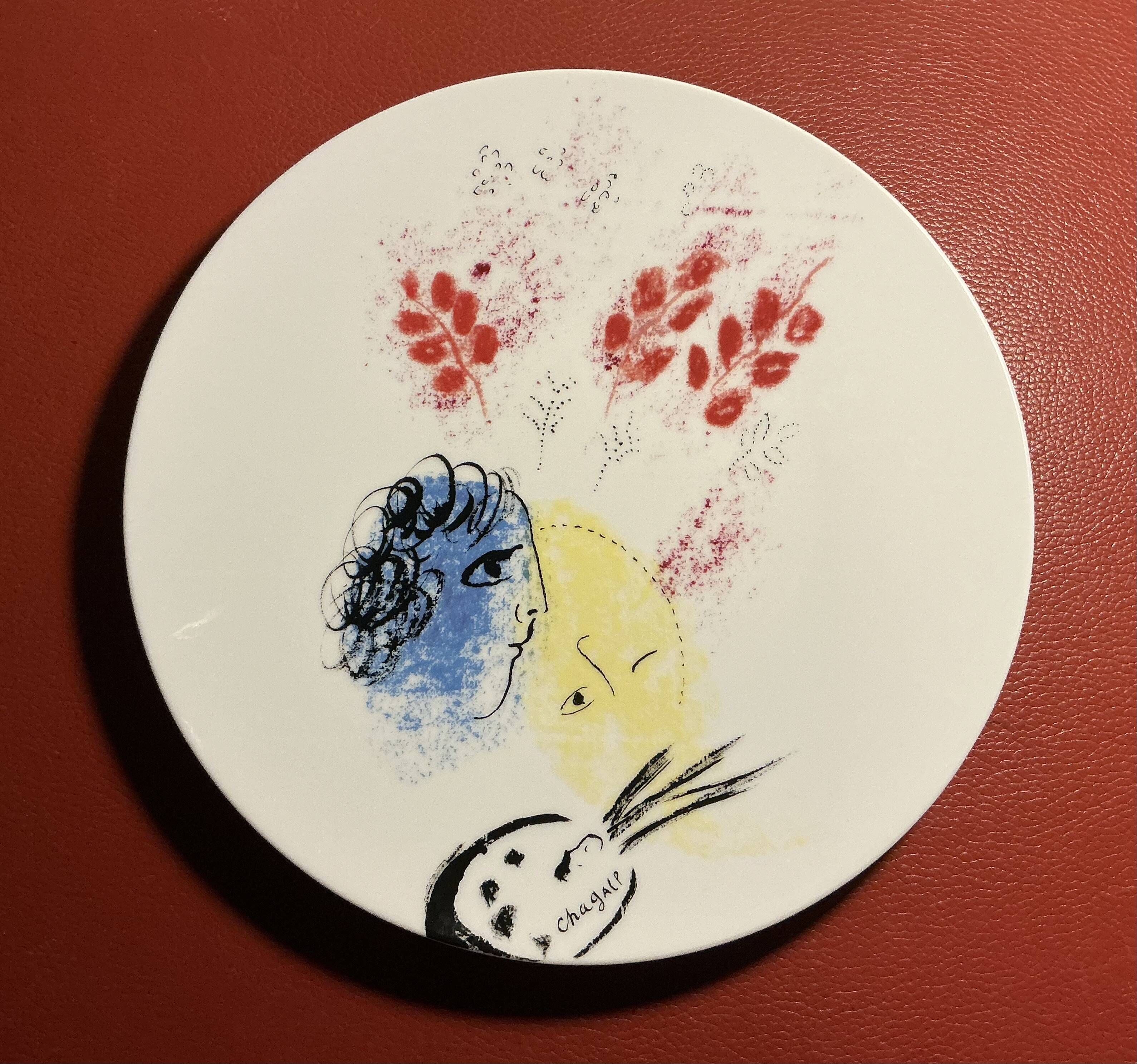 Bernardaud box of 6 Limoges porcelain plates Marc Chagall