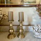 Pair of solid brass candlesticks from the 19th century.