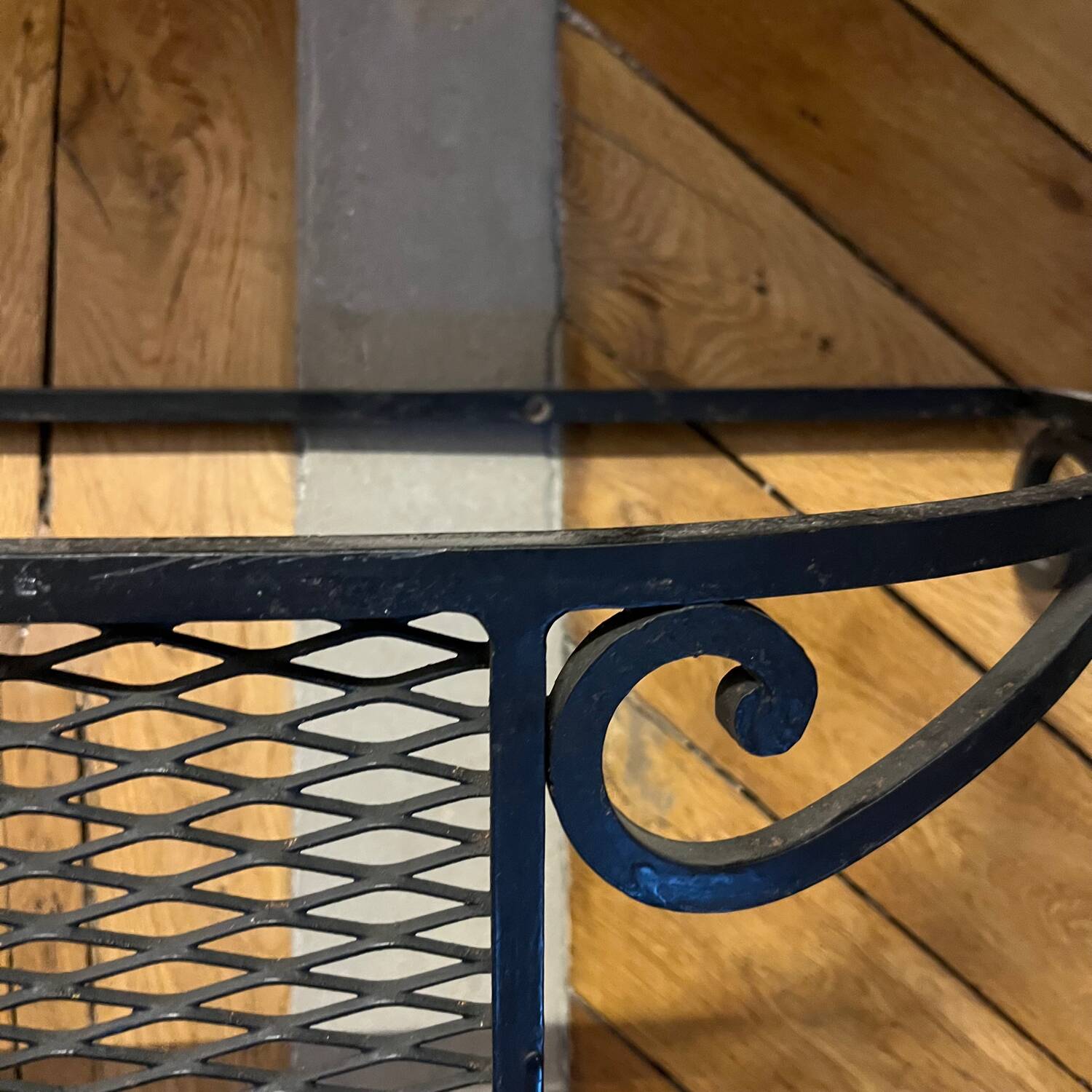 Wrought iron and marble console