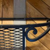 Wrought iron and marble console